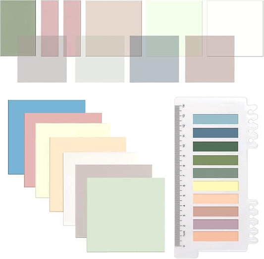 ONEDONE Transparent Sticky Notes 700 Sheets -Clear Sticky Notes for Annotating Books Translucent Book Tabs Book Page Markers Office & School Supplies