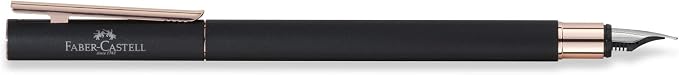 Faber-Castell Neo Slim 343101 Fountain Pen Metal Nib Width F Black with Rose Gold