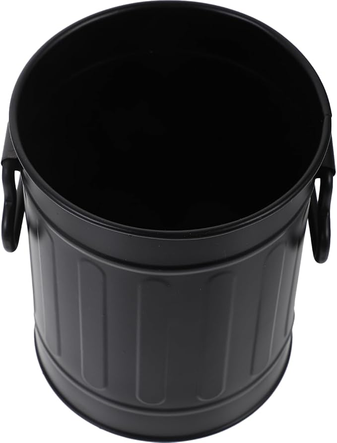 Alipis Desk Trash can Mini Metal Office Trash Container for Pens Stationery Storage Holder Small Desk Wastebasket for Home Office 4.52 X 3.74 X 3.74 in
