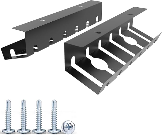 2 Pcs of Under Desk Cable Management Tray for Easy Mounting | Metal U Channel Cable Organizer Box for Office, Home (UnderDeskCM)