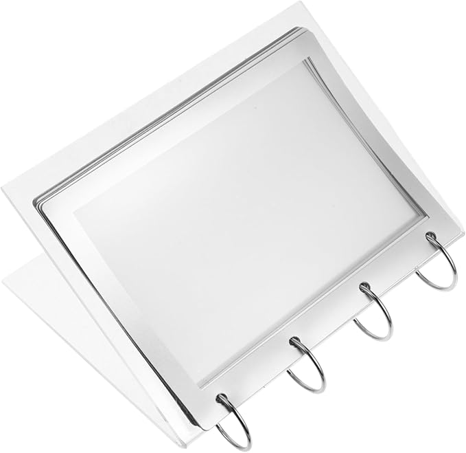 LABRIMP Transparent Acrylic Flip Display Stand for Menus and Calendars V Shaped Document Holder Sturdy and Stable Design for Restaurants Offices and Home Decor Easy to Clean