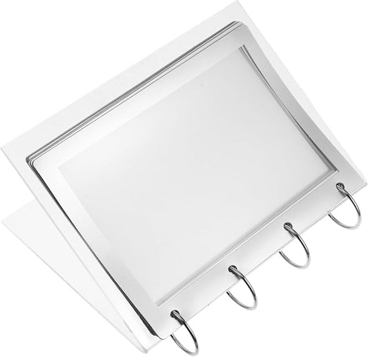 LABRIMP Transparent Acrylic Flip Display Stand for Menus and Calendars V Shaped Document Holder Sturdy and Stable Design for Restaurants Offices and Home Decor Easy to Clean