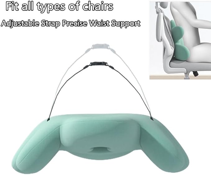 Lumbar Support Pillow for Office Chair, Back Pillow Lumbar Support for Car, Chair, Sofa - Improve Lower Back Pain Relief & Sitting Posture, Memory Foam Back Cushion for Long Sitting (B-Pink Grey)