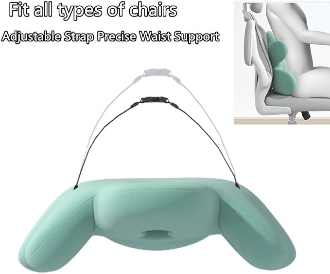 Lumbar Support Pillow for Office Chair, Back Pillow Lumbar Support for Car, Chair, Sofa - Improve Lower Back Pain Relief & Sitting Posture, Memory Foam Back Cushion for Long Sitting (B-Beige grey)
