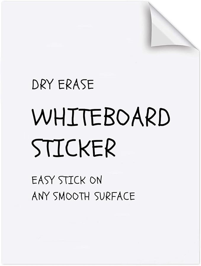 Dry Erase Sheets - 10 A4 Sheets - Adhesive Whiteboard Wallpaper Decal - White Board Contact Paper for Refrigerator, Desk, Office & Kids Room - Dry Erase Board Sticker