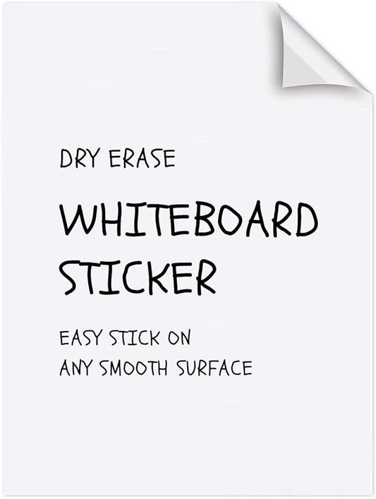 Dry Erase Sheets - 10 A4 Sheets - Adhesive Whiteboard Wallpaper Decal - White Board Contact Paper for Refrigerator, Desk, Office & Kids Room - Dry Erase Board Sticker