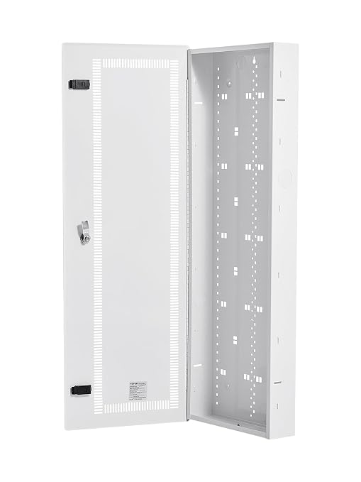 VEVOR Media Enclosure, 42-Inch, Structured Media Center with Vented Hinged Door, Cable Management Box, Structured Wiring Multi-Media Cabinet, Recessed Electrical Media Box, for Network Distribution