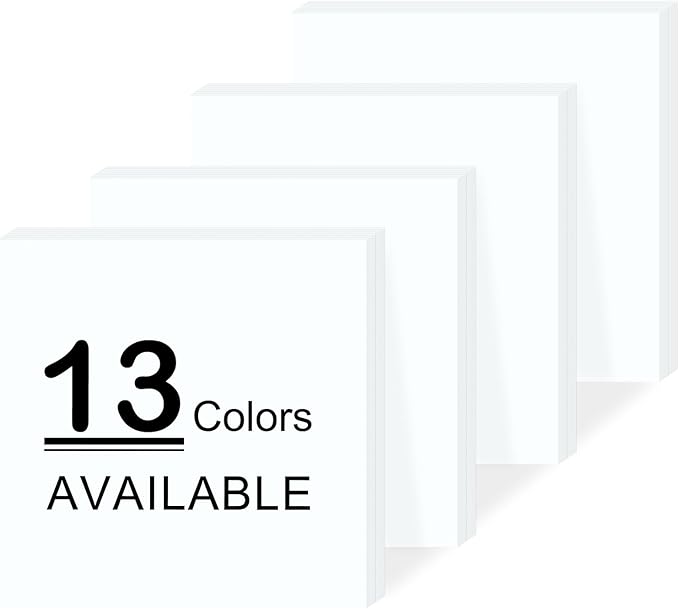 Super Sticky Notes,Self-Stick Note Pads 3 x 3 in,400 Sheets Sticky Notepad Bulk,Office Supplies,School Supplies,Christmas Decor (White, Sticky Notes 3x3)