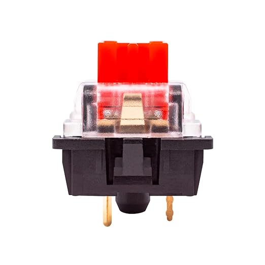 OUTEMU Red Linear Switches, 3-pin 45g Force Dustproof Hot-Swappable Cherry MX Equivalent Switches for Mechanical Keyboard-Pack 32