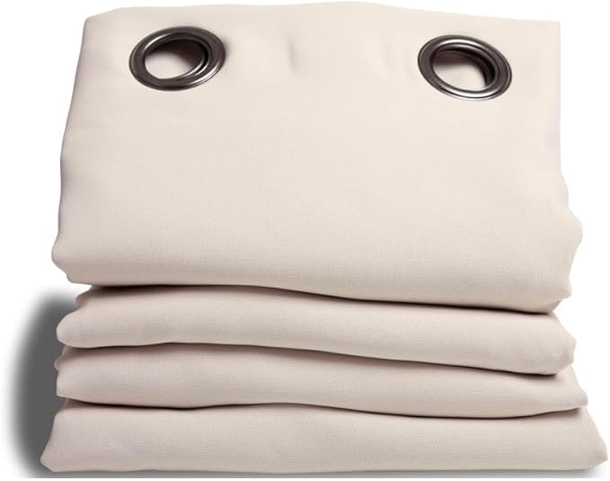 Moondream DecibelControl™ 3-in-1 Soundproof Curtain | Noise Reduction | Thermal Insulation | 100% Blackout | Patented Technology | Made in Europe | Grommet | 55" W x 108" L | Beige - Eggshell MC634