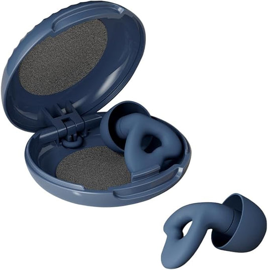Ear Plugs for Sleep Noise Reduction Soft Comfy Reusable Silicone Earplugs for Work Travel Study Hearing Protection (Blue-Heart, 1 Pair (Pack of 1))