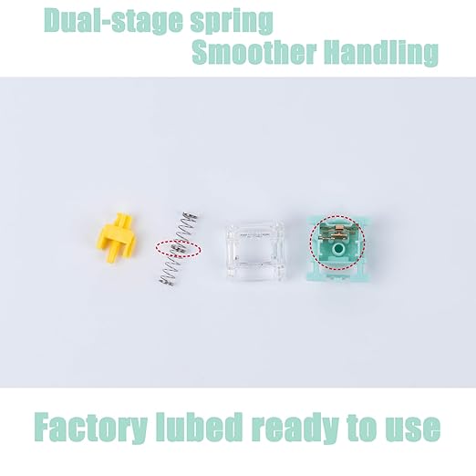 Gateron Jade Series Dual-Stage Spring Pre Lubed Switches Yellow V3 Pro,3-Pin 55gf Linear/RGB/LED Switches for Mechanical Keyboard（Yellow,108pcs）
