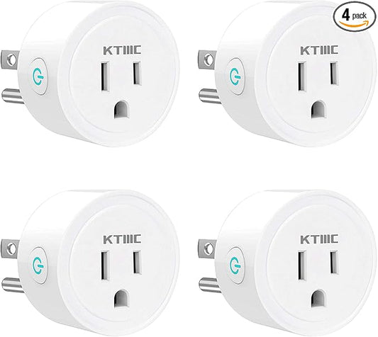 KTMC Smart Plug 4 Pack, Alexa & Google Home Compatible, No Hub Required, Remote Control, ETL Certified