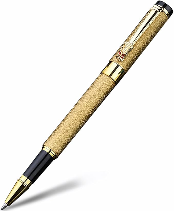 Nice pens for writing | Nice Rollerball Pens with Dragon Design, Elegant Gift Pen,for Men & Women Office & Signature Writing Pen, Refillable Black Ink Business Pen (Gold)