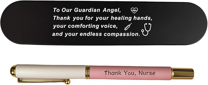 Gift for Nurses - Thank You Gel Pen with Healing Hands Quote, Nurse Appreciation & Graduation Present, Healthcare Worker Gift