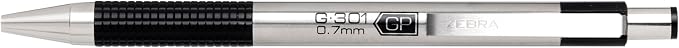 Zebra Pen Stainless Steel Writing Set, M-301 Mechanical Pencil and F-301 0.7mm Ballpoint Black Ink Pen, Ideal for Note-Taking, Sketching and Journaling, 2-Pack (57011)