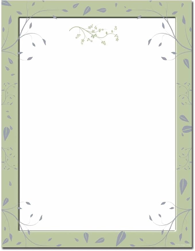 Sage Leaves Letterhead Laser & Inkjet Printer Paper, 100 pack
