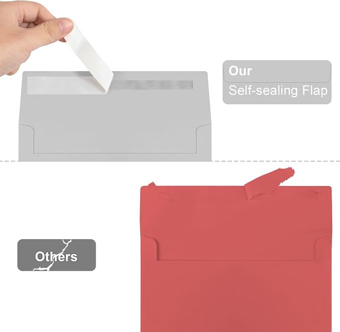 50 Packs 5x7 Dark Gray Envelope 5x7, Dark Gray Invitation Envelopes Self Seal for Weddings, Invitations, Photos, Greeting Cards, Mailing