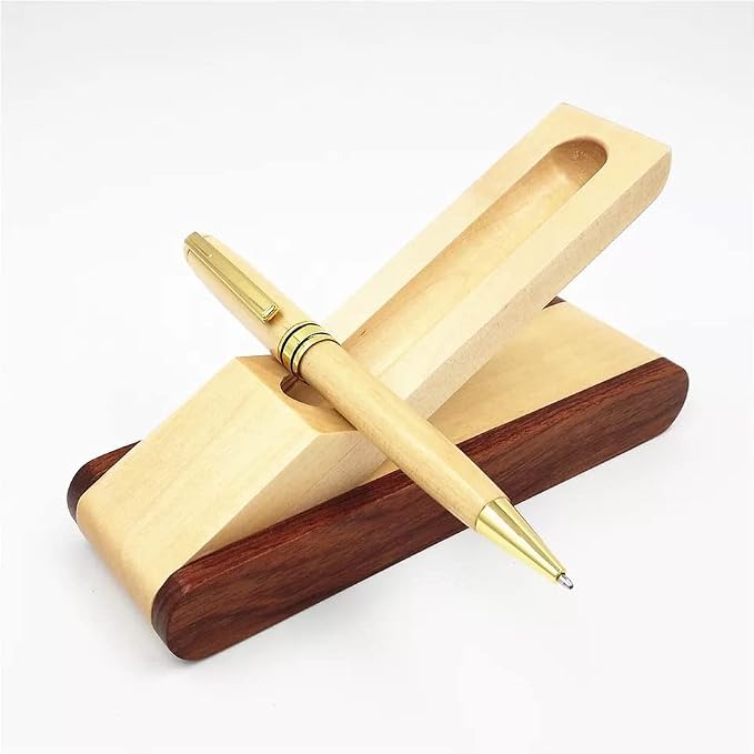 Fancy Minimalist Wooden Pens - Unique Handcrafted Business Pens for Men, Gentlemen's Old Fashioned Pen Set with Case for Journal Writing