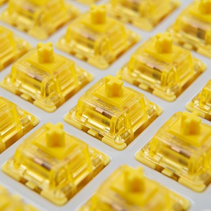 GATERON Phantom Yellow Keyboard Switches, RGB LED Linear 50gf Key Switches for MX Mechanical Keyboard (Yellow, 110PCS)