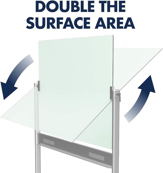 Quartet Easel, Magnetic, Glass Whiteboard, 4' x 3', Reversible, Portable, Flip Chart Holder, Infinity (ECM43G)