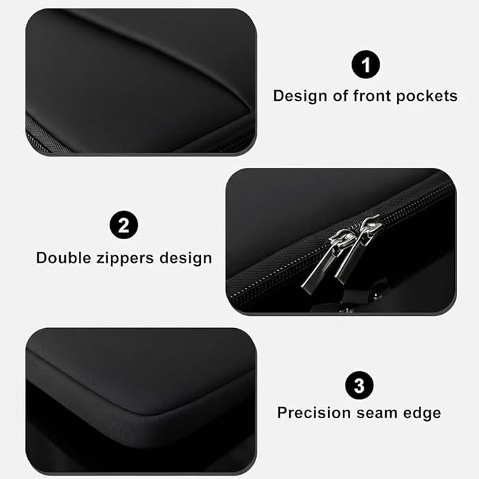 Laptop Sleeve for MacBook Neo/Air/Pro 13 inches A18/M5/M4/M3/M2/M1 Chip 2026-2020 A3404 A3449 A3240 with 2 Pockets Tablet Bag Case Accessories