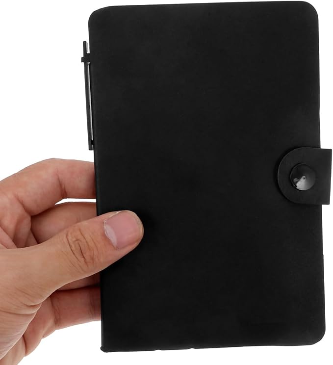 TOVINANNA Multifunctional Notebook with Pen Holder, Business Notepad Set including Notes and Lined Paper, Small Portable Note Pad for Work, School and Daily Planning, Black