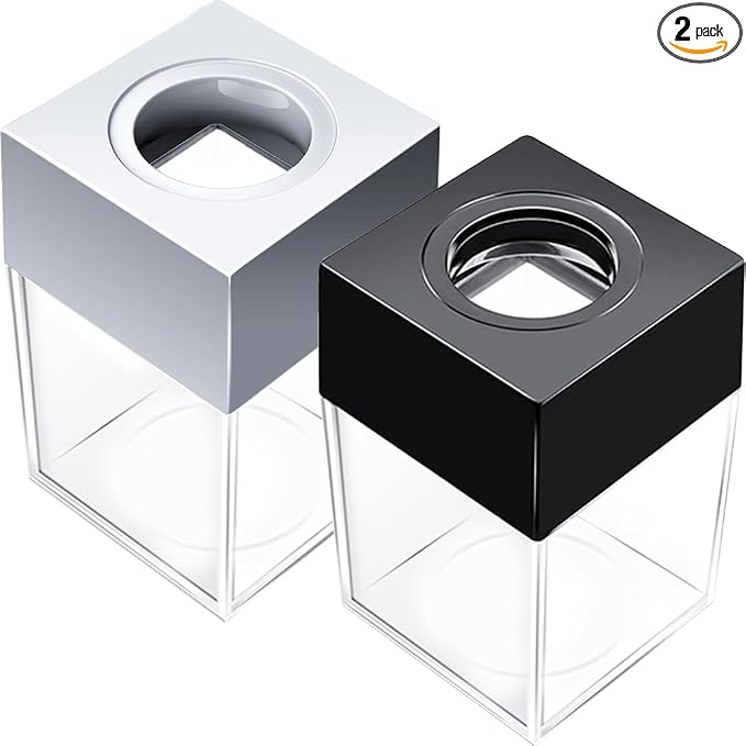 grwanpen®Extra Large Magnetic Paper Clip Dispenser – 500 Clip Capacity, Heavy-Duty Magnetic Desktop Organizer for Office, Home Office & School Supplies – Efficient Organization,White and Black,2-Pack
