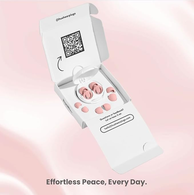 Reusable Noise-Reducing Earplugs for Sleep, Sensory Relief, 21dB - 1 Pair, Pink