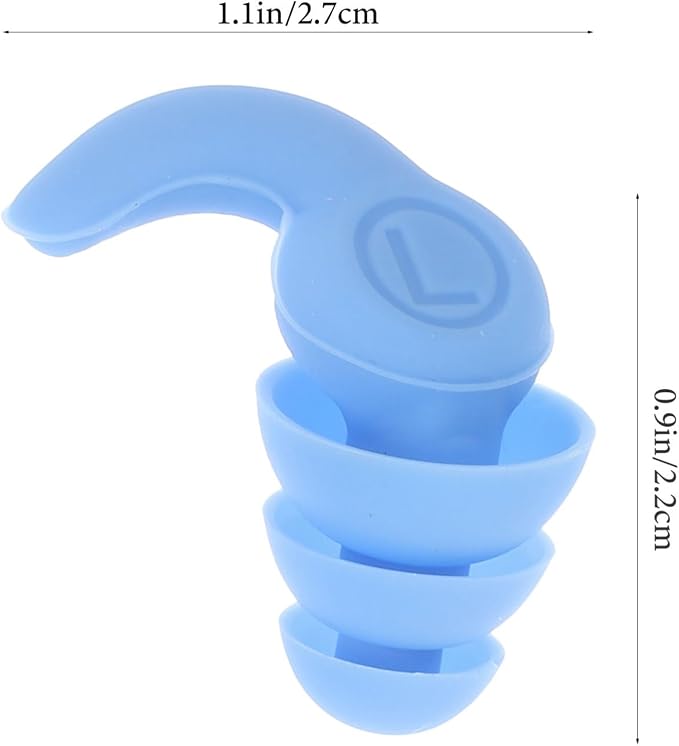 FRCOLOR Advanced Silicone Noise Cancelling, 3-Layer Soundproof Design, Waterproof Blue for Sleeping, Studying, Swimming, and Noise Reduction