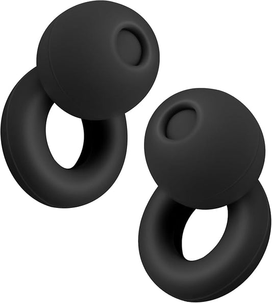 Lonyanl，Ear Plugs for Sleeping Noise Cancelling，Reusable, Improve Rest, Washable, Silicone, Travel, Focus on Learning & Enhance deep Sleep Duration (Black, One Size)