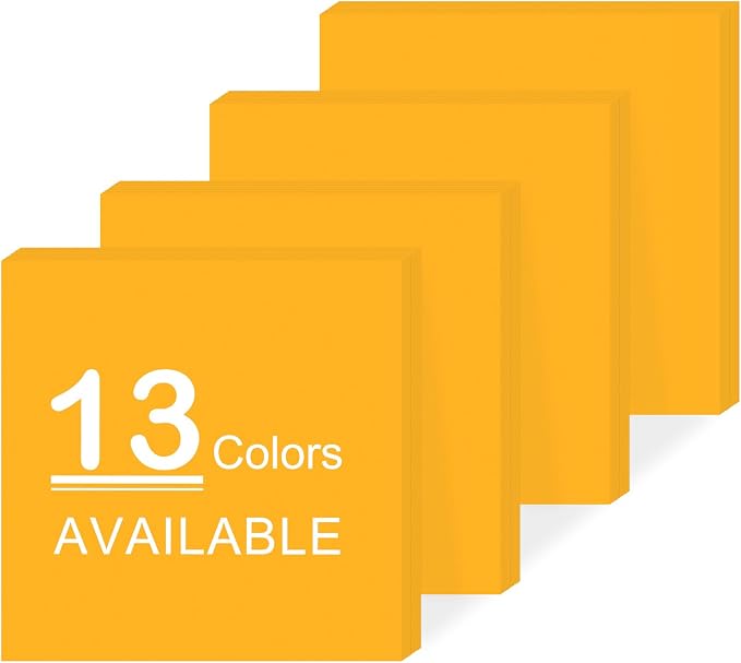 Super Sticky Notes,Self-Stick Note Pads 3 x 3 in,400 Sheets Sticky Notepad Bulk Post,Office Supplies,School Supplies,Christmas Decor (Golden Yellow, Sticky Notes 3x3)