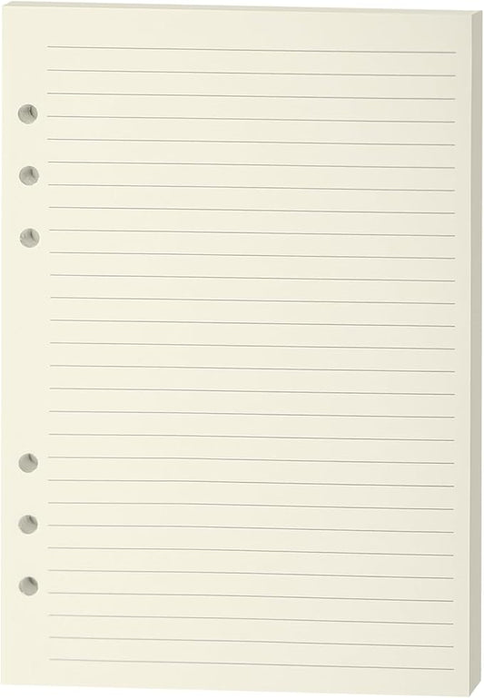 A5 Ruled Filler Paper, 6-Hole Punched, 100GSM Loose-Leaf Paper and Planner Inserts for Planners, Meeting Notes, and Bullet Journals,80 Sheets/160 Pages