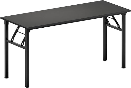 SDHYL Folding Desk, 60inch No Assembly Folding Desks for Small Spaces Sturdy Computer Desk, Functional Home Office Desks, Study Writing Desk Office Table Workstation for Home Office, Rustic Brown