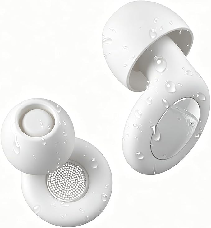 Noise Reduction Ear Plugs,Reusable Silicone Earplugs for Sleeping, Snoring, Travel, Comfortable Side Sleepers (White)