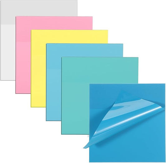 400 Sheets Transparent Sticky Notes, 3 x 3 Inch See Through Sticky Notes Multi Colors Self-Adhesive Translucent Note Clear Waterproof Stickys Note Pads for Reading Writing Office School Supply(8 Pads)