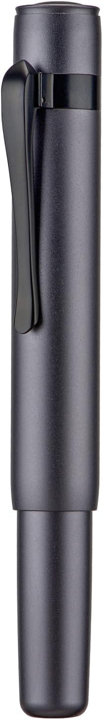 HONG DIAN M2 Black Forest Mini Fountain Pen, Long Blade Nib & Sleek Shape Aluminium Short Pocket Travel Pen (Space Gray)