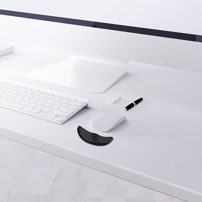 JIKIOU Left-Handed Truly Ergonomic Wrist Rest for Mouse 2 Pack, Carpal Tunnel Support, Pain Relief, Anti-Fatigue, Easy Glide, Office Computer Laptop Gaming