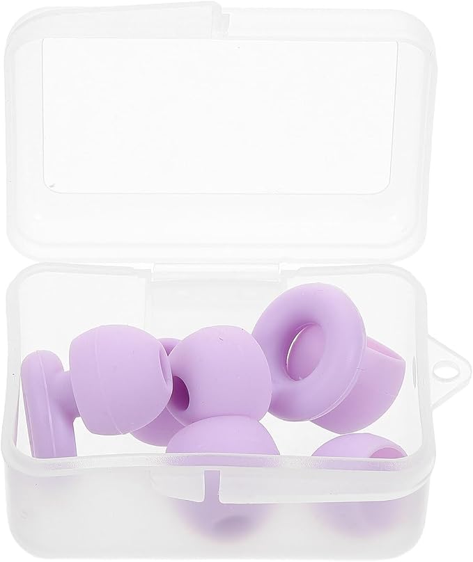 Reusable Silicone for Sleeping and Hearing Protection, Noise Cancelling with Single Flange Design, Soft Noise Reduction for Travel, Work, and Sleep – 1 Pair Purple