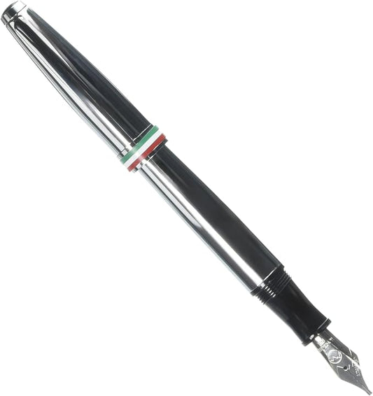 Monteverde USA Aldo Domani Italia Fountain Pen Mirror Chrome - Stub Nib - Luxury Writing Pen - Italian Design - JoWo Stainless Steel Nib - Smooth Ink Flow - Refillable - Gift Box Included