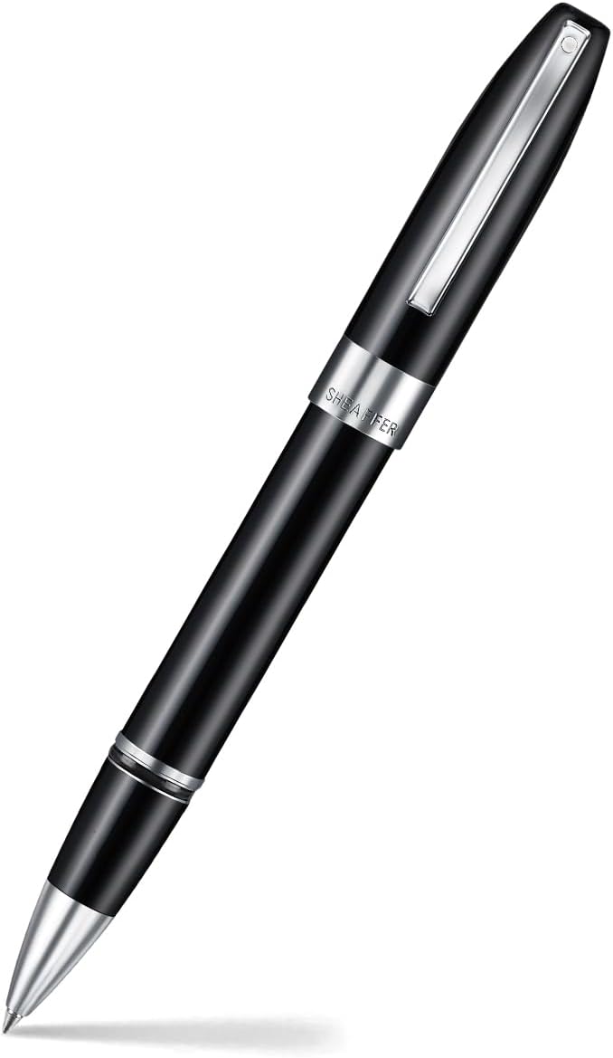 Sheaffer Legacy 9064 Rollerball Pen, Glossy Black Finish with Chrome-Plated Trim, Medium Point, Includes Leather Pouch & Premium Gift Box, Luxury Writing Instrument