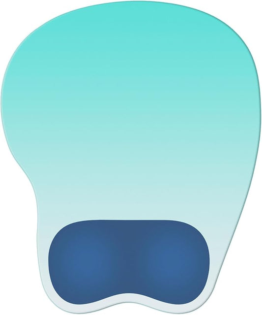 Ergonomic Mouse Pad,Non Slip Mousepad Wrist Rest Support for Office, Computer, Laptop & Mac(A-Green Blue)