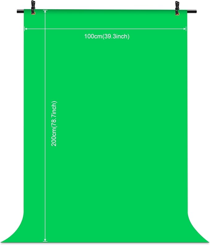 Green Screen Backdrop Kit with Stand, PULUZ 3.2x6.5ft Portable GreenScreen Background Stand, T-Shape Green Screen Stand kit with Clamp Carrying Bag for Streaming Video and Photography Shoots
