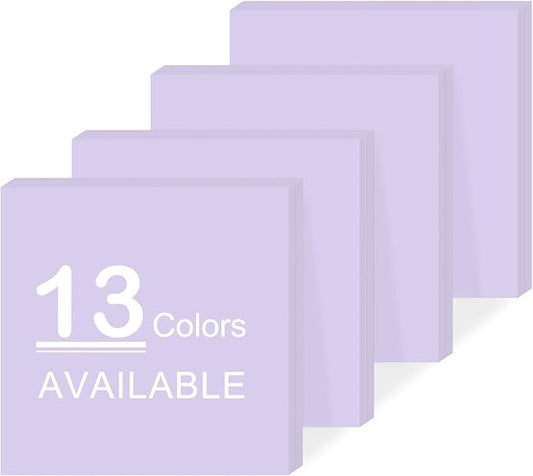 Super Sticky Notes,Self-Stick Note Pads 3 x 3 in,400 Sheets Sticky Notepad Bulk,Office Supplies,School Supplies,Christmas Decor (Morandi Purple, Sticky Notes 3x3)