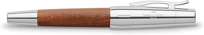 Faber-Castell e-motion Fountain Pen, Wood and Chrome Brown - Extra Fine