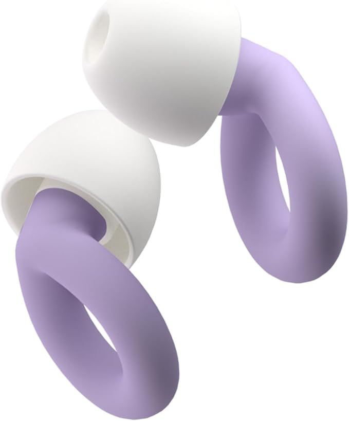 Silicone Ear Plugs for Noise Reduction, Reusable Ear Plugs for Sleeping Noise Cancelling, Concerts, Motorcycle, Travel & Hearing Protection NRR 33dB - 8 Ear Tips in XS/S/M/L, Purple