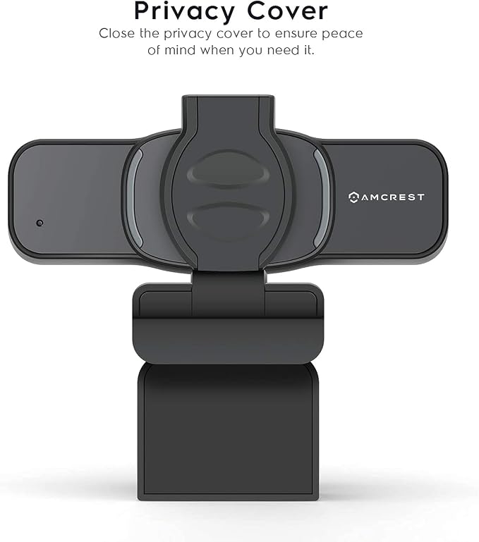 Amcrest 1080P Webcam with Microphone & Privacy Cover, Web Cam USB Camera, Computer HD Streaming Webcam for PC Desktop & Laptop w/Mic, Wide Angle Lens & Large Sensor for Superior Low Light (AWC201-B)