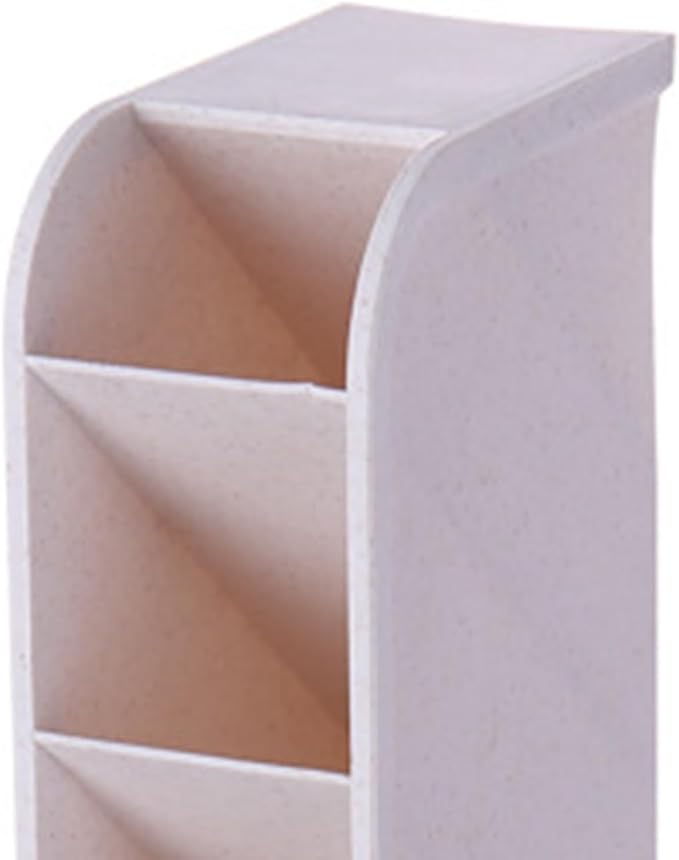 4-Grid Vertical Desk Organizer, Plastic Pen Holder | Pencils & Markers & Pens | Multifunctional Stationery Caddy | School Home Office(Beige)