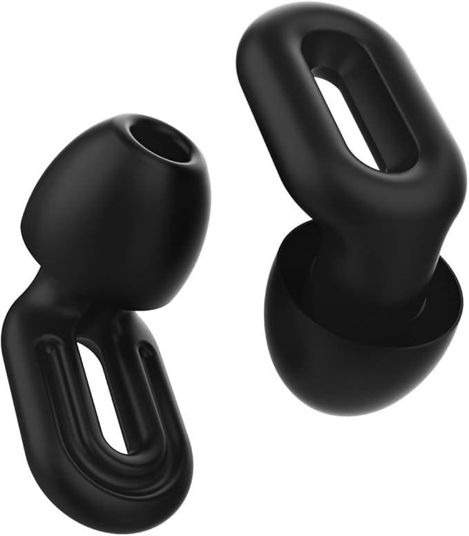 Focus Noise-reducing Earplugs - Reusable Silicone Earplugs for Deep Focus, Work, Study, Comfy Sleep, Misophonia, Travel, Hearing Protection - Adjustable in XS/S/M/L, SNR 23, NRR 17, Black