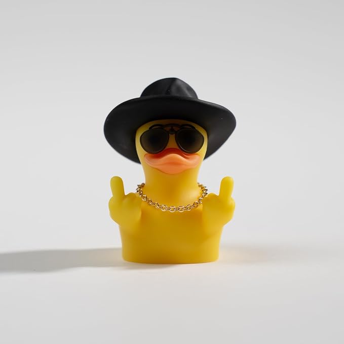 Artisan Duck Keycap for Mechanical Keyboards, Cowboy Duck with Attitude, Hand-Painted Resin, 1U Size, MX Switch Compatible, Edgy Gaming Keycap (ZZY-01)